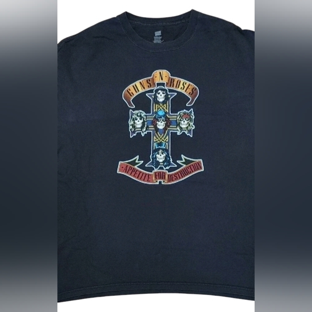Vtg Y2K Guns N' Roses Appetite for Destruction Print Hanes T-Shirt Size (XL)
